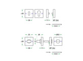 ARTITEC PC rozet vierkant 50x50x11mm - RVS mat