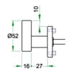 ARTITEC bouton encastre fixe sur rosace O52mm - ondule - simple - avec ergots -