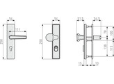 ABUS garniture de securite avec protect. cyl. - poussoir/poignee axe 110mm brun