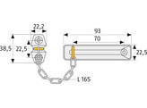 ABUS chaine de porte verrouillable avec fixation sur la poignee de porte -