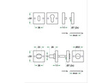 ARTITEC paar WC rozetten vierkant 50x50x11mm - RVS zwart