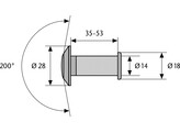 ABUS microviseur epaisseur de porte 35 -53mm -