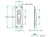 ARTITEC schuifdeurkom 120 5mm - RVS zwart