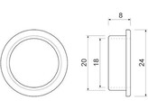 BSS krukring 20-18mm nylon - wit