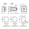 EUROLOCKS serrure batteuse 4202 - 20mm - direction de rotation 02    - 90 