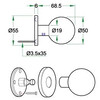 ARTITEC voordeurknop O50mm ENTRO - RVS mat