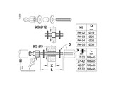 ARTITEC fix 02/03 - bevestigingsset voor paar deurgrepen - deurdikte 7-97mm