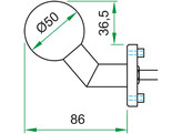 ARTITEC deurknop wijkend O50m - RVS mat