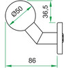 ARTITEC deurknop wijkend vast O50m - RVS mat
