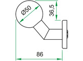 ARTITEC deurknop wijkend vast O50m - RVS mat