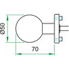 ARTITEC bouton rond fixe sur rosace O50mm - simple - avec ergots - inox mat