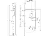 NEMEF slotkast 4402/17 - 72/55 - vp 24mm afgerond RVS - rechts  DIN Links 