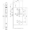 NEMEF centraalslot 649/47 - 72/60 - vp 20mm afgerond RVS