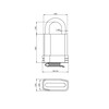 ABLOY hangslot C25N3 - gedw. sluiting - stofkap - boron beugel - beugelh. 25mm