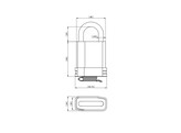 ABLOY hangslot C25N3 - gedw. sluiting - stofkap - boron beugel - beugelh. 25mm