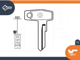 SILCA brute sleutel  ZD11