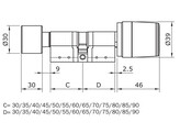 ISEO startset Libra LE60 Smart 2.1 - modulair - knop zwart - K30/30