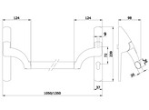 ISEO set houders Base PALMO - as 72mm - zwart