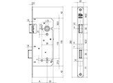 LITTO baardslot A1353 - as 110mm - rechte vp 22mm - inox look