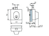 STREMLER glasdeur bijzetslot 1435 incl. cilinder chroom