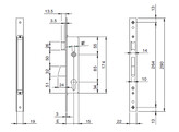 ISEO cilinderslot met val 7811 - as 85mm - vp inox - E35