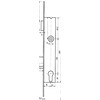 DYLA smaldeurslot 77B met val - as 110mm - vp inox