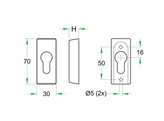 ARTITEC PC schuifrozet rechthoekig - RVS mat 6mm inox