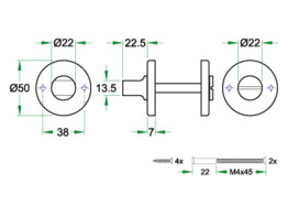 ARTITEC paar WC rozetten O50mm - RVS mat