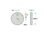 ARTITEC deurstopper verhoger o83 5x12mm - Zwart