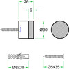 ARTITEC deurstopper wand o30mm - RVS zwart