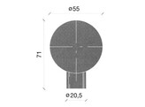 LITTO knop op rozet Tonic Line O51mm - RVS