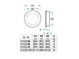 ARTITEC schuifdeurkom rond O40mm - RVS zwart