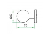 ARTITEC bouton rond fixe sur rosace O50mm - simple - sans ergots - inox mat